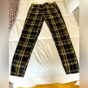 Ankle skinny plaid pants